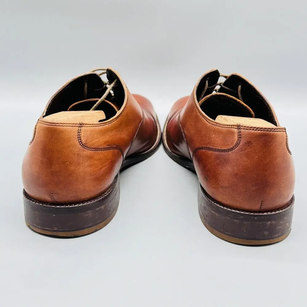 Cole Haan Shoes Mens 12 Brown Leather Cap Toe Oxford Lace Up Dress Classic